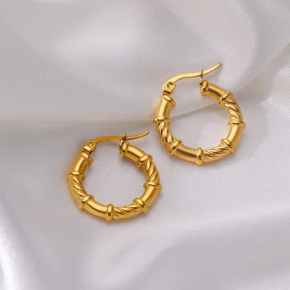 aros dorados anchos pendientes de acero pendientes dorado pendant jewelry trend earrings fashion 