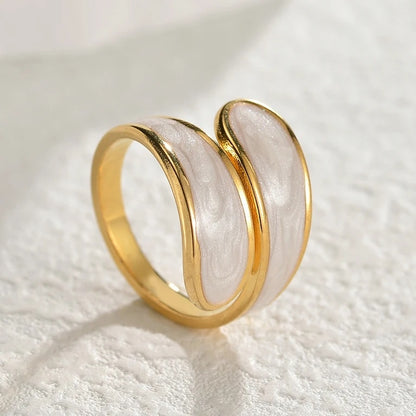 bays anillo acero esmaltado estilo elegante accesorios mujer ring jewelry 