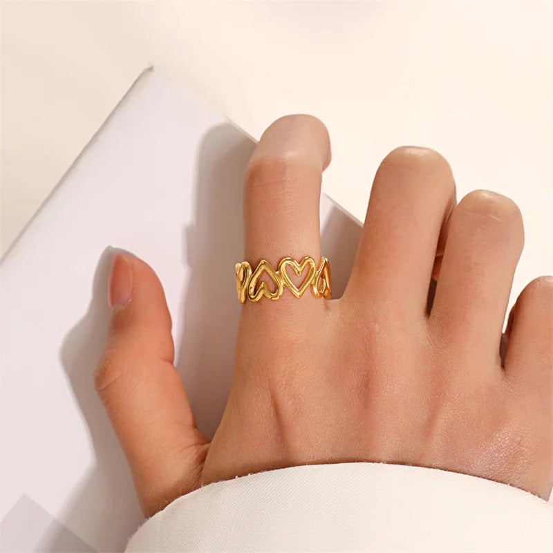 bays anillo acero inoxidable corazon accesorios mujer fashion ring jewelry