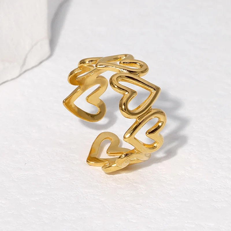 bays anillo acero inoxidable corazon accesorios mujer fashion ring jewelry