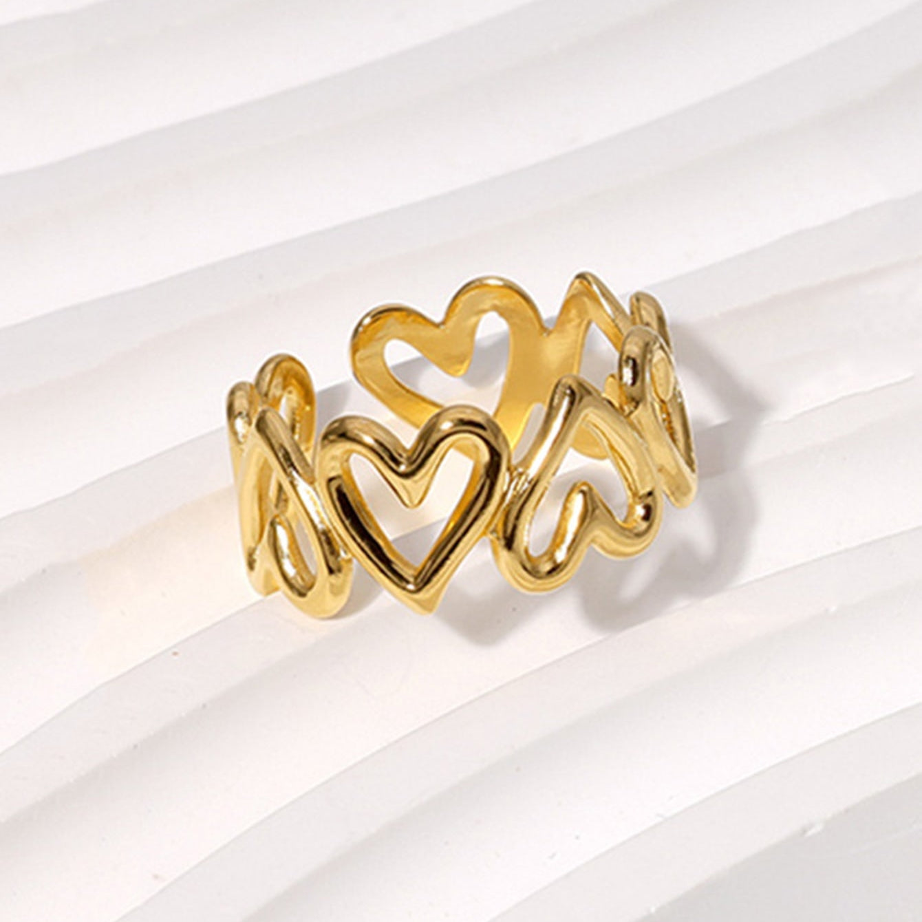 bays anillo acero inoxidable corazon accesorios mujer fashion ring jewelry 