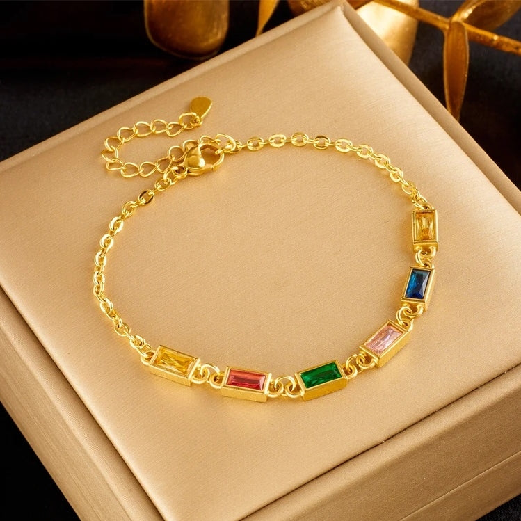 bays pulsera acero elegante regalo circonitas bracelet stainless steel jewelry look 