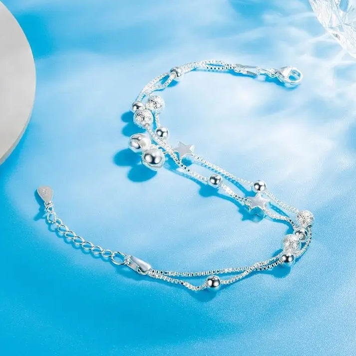 bays pulsera plata cascabeles elegante regalo circonitas bracelet stainless steel jewelry look