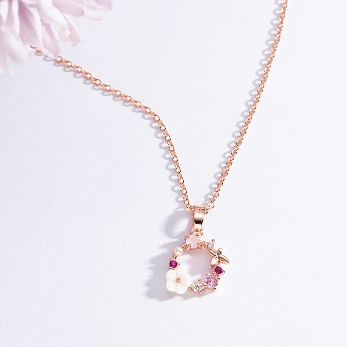 conjunto plata floral colgante regalo anillo pendientes sterling silver jewelry set trend 