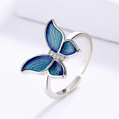 conjunto plata mariposa colgante regalo anillo pendientes sterling silver jewelry set trend 