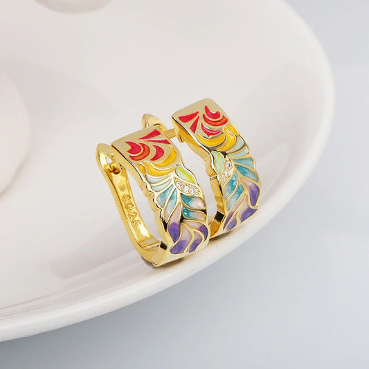 pendientes plata esmaltada accesorios moda fashion earrings jewelry trend 