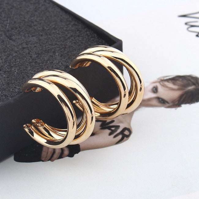 pendientes triple aro acero jewelry accesorios moda fashion